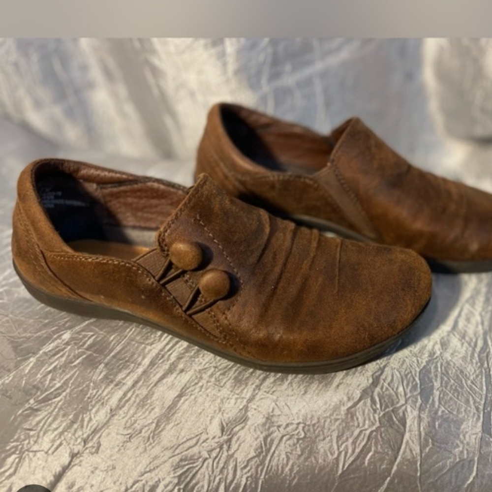 Baretraps Naydia Loafers Women’s 9M Brown Leather Slip On Comfort Casual Walking